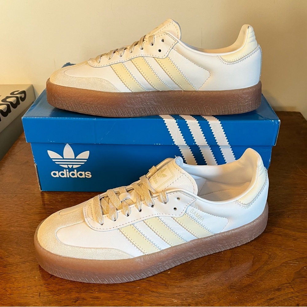 ADIDAS Women's White Yellow Sambae Shoes